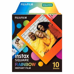 Fujifilm Instax Square Rainbow (10) Instant Film 72 x 86 mm 2.4 x 2.4" Image Area; 3.4 x 2.8" Print Size Quantity 10