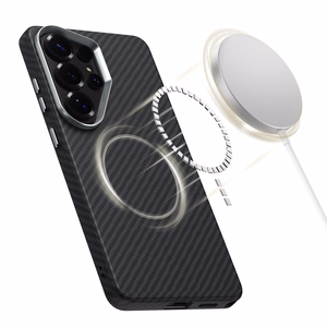 Tech-Protect Ion Carbon MagSafe Suojakuori Samsung Galaxy S26 Ultra:lle musta ja hopeinen