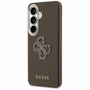 Guess Suojakuori Grained Big 4G Metal Logo Samsung Galaxy S26:lle ruskea