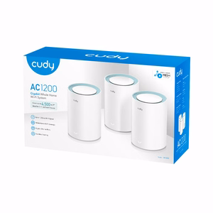 Cudy M1300 3 kappaleen paketti Mesh Wi-Fi -järjestelmä kaksikaistainen (2.4 GHz / 5 GHz) Wi-Fi 5 (802.11ac) valkoinen 1 sisäantenni