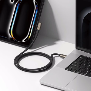 Ringke 3.2 gen. 2x2 USB-C PD 3.1 240W 2m kulmakaapeli - musta