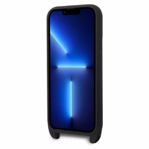 Karl Lagerfeld KLHCP14LSTMMK iPhone 14 Pro 6.1" kovakuori musta/musta Monogram Plaque Logo hihna