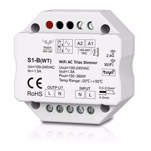 S1-B(WT) AC Triac -himmennin, Push-Dimm, Tuya, Wi-Fi