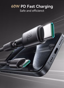 Joyroom S-A50 Unlimited Series 60W USB-C - USB-C -kaapeli magneettisella kaapelinorganisaattorilla 1,2 m - harmaa