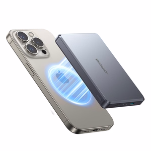Joyroom JR-PBM08 Pro 10000mAh 20W Powerbank 15W induktiivisella latauksella Ultra-Thin - harmaa - harmaa