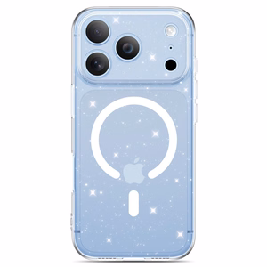 Tech-Protect FlexAir MagSafe -suojakuori iPhone 17 Pro / 18 Pro -malleille, läpinäkyvä glitterillä