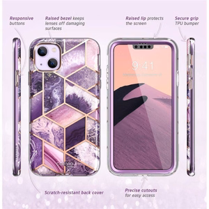 Supcase Cosmo Suojakuori iPhone 14 Pluslle - vaaleanpunainen marmori