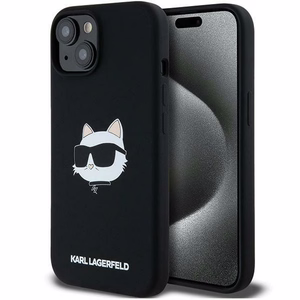 Karl Lagerfeld Silicone Choupette Head MagSafe silikoninen suojakuori iPhone 15 Plus / 14 Plus:lle - musta