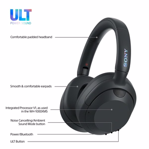 Sony ULT WEAR – langattomat Bluetooth-kuulokkeet ULT POWER SOUND -äänellä, syvällä bassolla, melunvaimennuksella ja jopa 30 h akulla