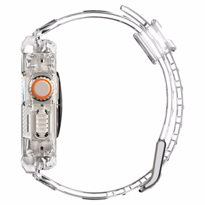 Spigen Rugged Armor Pro -suojakuori ja hihna Apple Watch Ultra 49 mm:lle (läpinäkyvä)