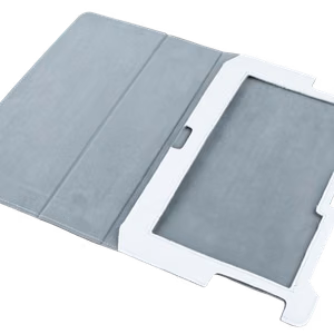 Aidosta nahasta valmistettu Samsung Galaxy Tab P5100 -suojakotelo, valkoinen