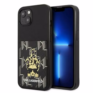 Karl Lagerfeld Karlimals Cardslot suojakuori iPhone 13:lle - musta