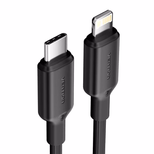 USB-C–Lightning-kaapeli 3A 480Mbps 1m, musta