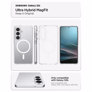 SPIGEN ULTRA HYBRID MAG MAGSAFE GALAXY S26 läpinäkyvä/valkoinen