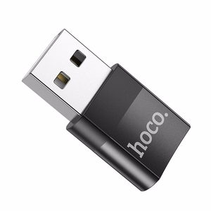 Sovitin Hoco UA17 USB-A Type-C:lle musta