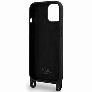 Karl Lagerfeld KLHCP15SSCBSCNK iPhone 15 6.1 kovakuori musta/musta Crossbody Silikoninen Choupette