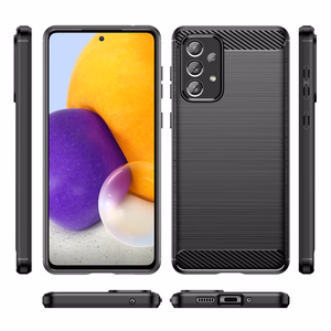 Carbon Case Joustava TPU kansi Samsung Galaxy A73 musta