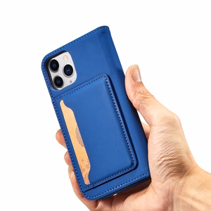 Magneettikorttikotelo iPhone 12 Pro Max Kotelo kortti lompakko kortin haltija sininen