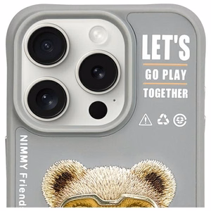 NIMMY Suojakuori COOL&CUTE 2.0 Karhu iPhone 15 Pro Max:lle harmaa