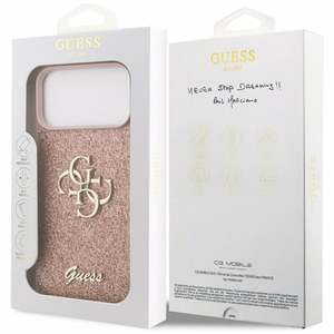 Guess Fixed Glitter Big 4G suojakuori iPhone 17 Pro Max - pinkki