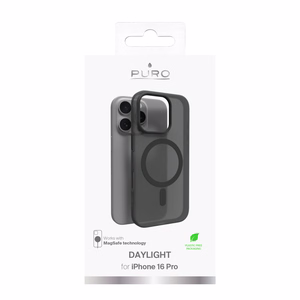 Puro Daylight MagSafe Silikoninen Suojakuori iPhone 16 Prolle - musta