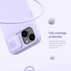 Nillkin CamShield Silky Silikoninen Suojakuori iPhone 15 Plus:lle laivastonsininen