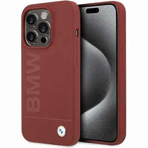 BMW Silikoninen Big Logo MagSafe Suojakuori iPhone 15 Pro:lle - punainen