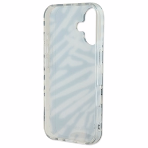 Karl Lagerfeld IML Zebra Pattern ja Cord iPhone 16 Suojakuori - Musta