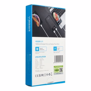 Ulkoinen akku Veger L11 (W1087) 10000 mAh musta