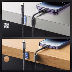 Joyroom S-A50 Unlimited Series 30W USB-C - Lightning -kaapeli magneettisella kaapelinorganisaattorilla 1,2 m - harmaa