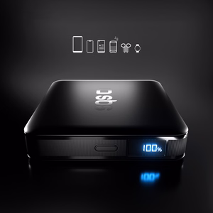 SBS HD 10W 5000mAh USB-C Power Bank with LCD Display - Black
