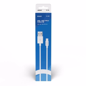 Savio CL-125 USB kaapeli USB 2.0 1 m USB A USB C valkoinen