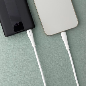 Kaapeli USB C - Lightning Forcell F-Energy PD 3A 27W Silikoninen 1 m C346 valkoinen