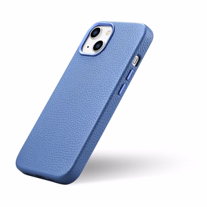 iCarer Litchi Premium Nahkakotelo iPhone 14 Plus Magneettinen nahkakotelo MagSafe vaaleansininen (WMI14220711-LB)