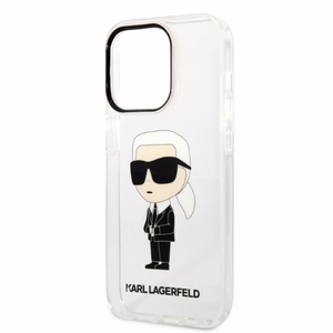 Karl Lagerfeld Ikonik Karl suojakuori iPhone 14 Pro:lle - läpinäkyvä