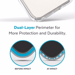 Speck Presidio Perfect-Clear + MagSafe suojakuori iPhone 15 Plus / 14 Plus -laitteelle, läpinäkyvä