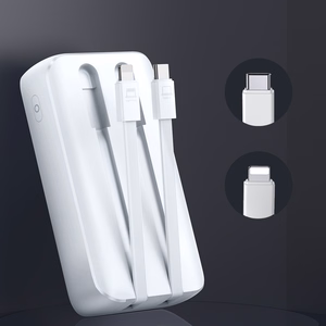 Mini-virtapankki sisäänrakennetuilla kaapeleilla Joyroom JR-PBC06 30W 10000mAh - valkoinen