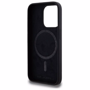 Karl Lagerfeld KLHMP15LSKHPPLK iPhone 15 Pro 6.1 musta/musta kovakuori Silikoninen Karl Head Print MagSafe