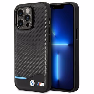Kotelo BMW BMHCP14L22NBCK iPhone 14 Pro 6.1 "musta / musta nahka Carbon