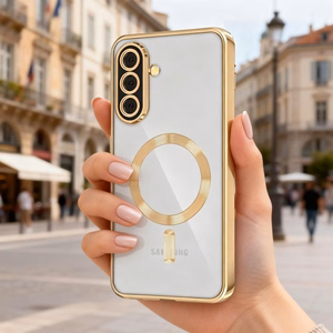 Tech-Protect MagFlex MagSafe Suojakuori Samsung Galaxy A57 5G:lle läpinäkyvä kultainen
