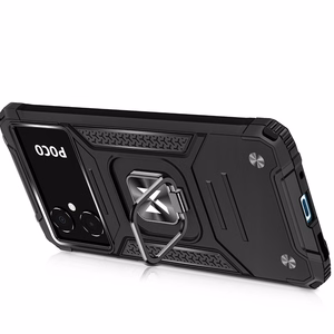 Wozinsky Ring Armor tapauksessa Samsung Galaxy A03 panssaroitu kansi magneettinen haltija rengas musta