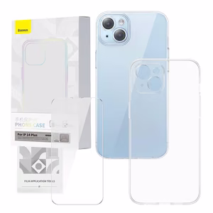 Läpinäkyvä kotelo ja karkaistu lasi setti Baseus Corning iPhone 14 Plus -puhelimelle