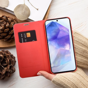 Läppäsuojakuori Samsung Xcover 7:lle Luna Book Carbon punainen
