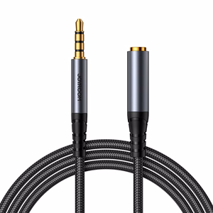 Joyroom stereo audio-kaapeli AUX 3.5 mm mini jack (uros) - mini jack (naaras) 1.2 m musta (SY-A09)