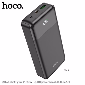 Varavirtalähde (f) Hoco 20000 mAh QC3.0 PD 3A 20W J102A musta