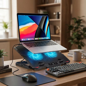 Wozinsky WDCX-015 StormPad RGB gaming jäähdytys kannettavan tietokoneen jalusta musta