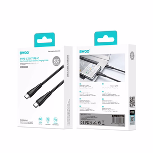 BWOO 60W kaapeli USB-C - USB-C BO-X318 1m musta