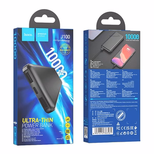 Ulkoinen akku Hoco 10000 mAh 2,1A J100 musta