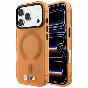 BMW M IML Frosted Metal Logo & Trims MagSafe suojakuori mallille iPhone 17 Pro / 18 Pro – oranssi