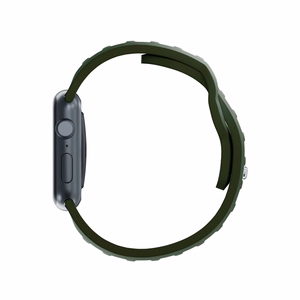 3mk-silikoniranneke Apple Watchille, 42/44/45/46/49 mm, tummanvihreä, suuri koko